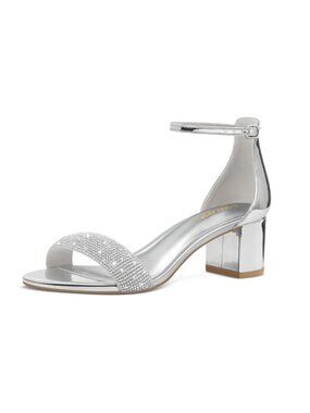 PIZZ ANNU Women's Low Block Chunky Heels Sandals Open Toe Ankle Strap